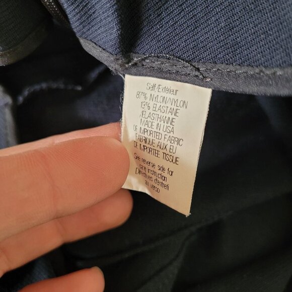 Theory womens 2 navy blue Belisa 2 scroll dart detail stretch trouser pant - Picture 5 of 11